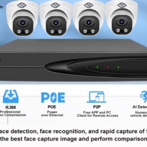4 - 5MP AI IP CAMERAS with 8 Channel NVR Complete Security Kit