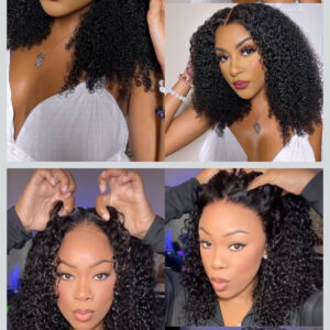 Curly Wigs Human Hair 5x7 Closure Wig Ready To Go Glueless Wigs Human Hair Pre Plucked Pre Cut Lace Front Wig For Black Women 18 Inch